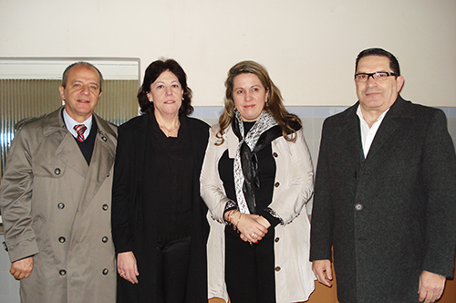 Renato M. da Silva (Dir Facul Fátima), Mª Antoniazzi (Secr. Saúde), Cleciane Simsen (Dir. Executiva) e Iguatemy Ferreira Filho (Presidente ACCVR)