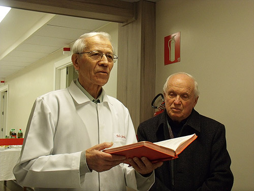 Parde Gervásio Mazurana e o Membro do Conselho Administrativo, Abrelino Vasata.